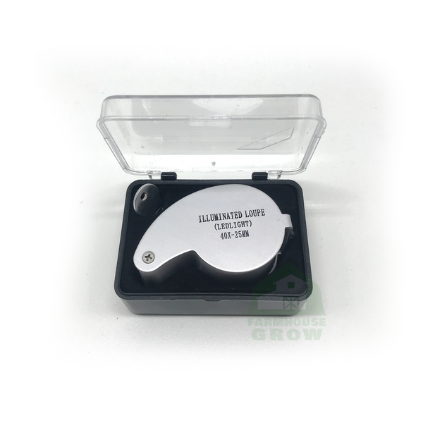 Jewelers Loupe 25mm 40X Handheld Magnification with LED Light
